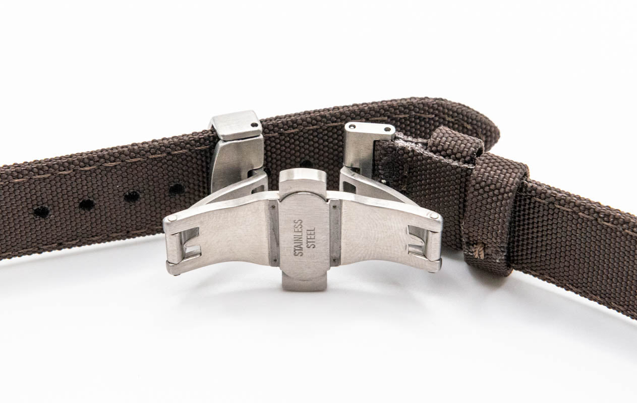 Sailcloth watch strap. Deployment clasp